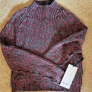 Lululemon Pink and Blue Cashmere Knit Sweater